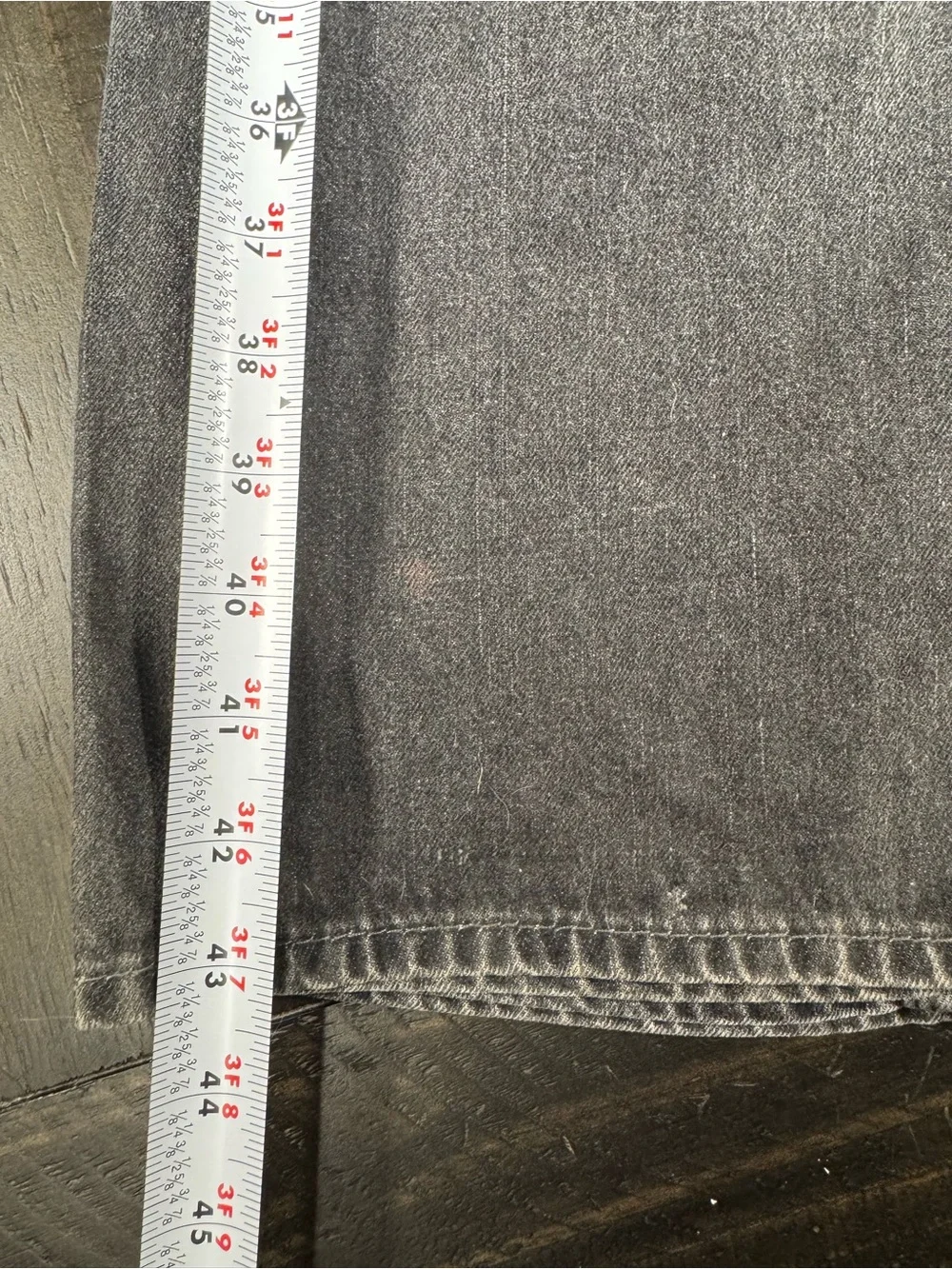 True Religion Ricky Straight Flap Jeans Size 36 Gray Black Wash 100% Cotton